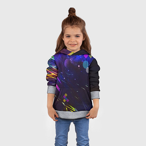 Детская толстовка Космическая геометрия / 3D-Меланж – фото 4
