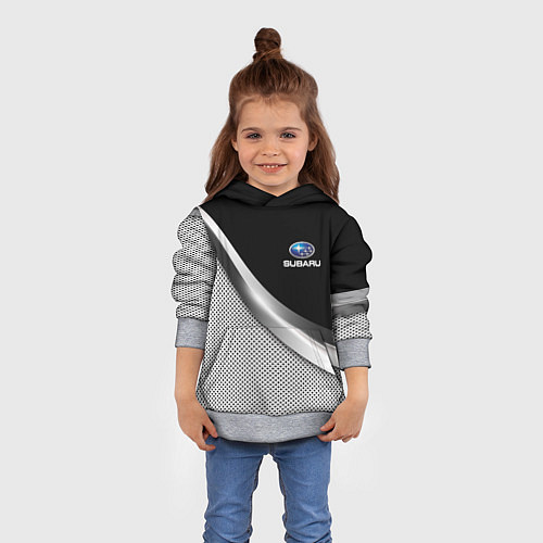 Детская толстовка Subaru metal steel / 3D-Меланж – фото 4