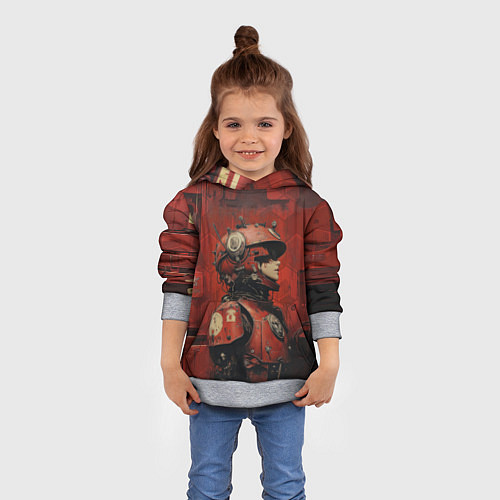 Детская толстовка Футуристичная девушка-робот / 3D-Меланж – фото 4