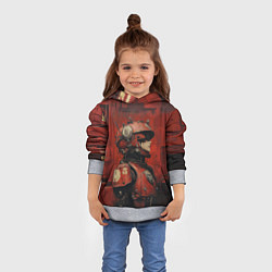 Толстовка-худи детская Футуристичная девушка-робот, цвет: 3D-меланж — фото 2