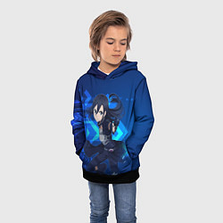 Толстовка-худи детская Кирито - Призрачная пуля, цвет: 3D-черный — фото 2