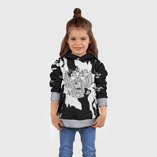 Детская толстовка Серый огонь герб / 3D-Меланж – фото 4