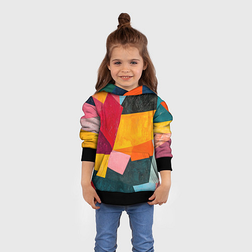 Детская толстовка Геометрия мозайка / 3D-Черный – фото 4