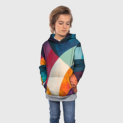 Толстовка-худи детская Геометрическая иллюстрация, цвет: 3D-меланж — фото 2