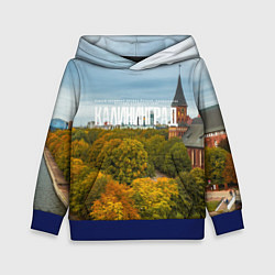 Толстовка-худи детская Калининград янтарная столица, цвет: 3D-синий
