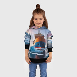 Толстовка-худи детская Северный морской путь, цвет: 3D-черный — фото 2