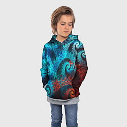 Толстовка-худи детская Оптическая абстракция узор, цвет: 3D-меланж — фото 2