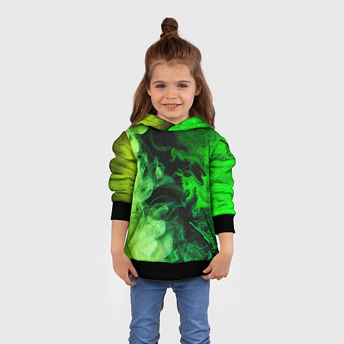 Детская толстовка Ядовитый зеленый дым / 3D-Черный – фото 4