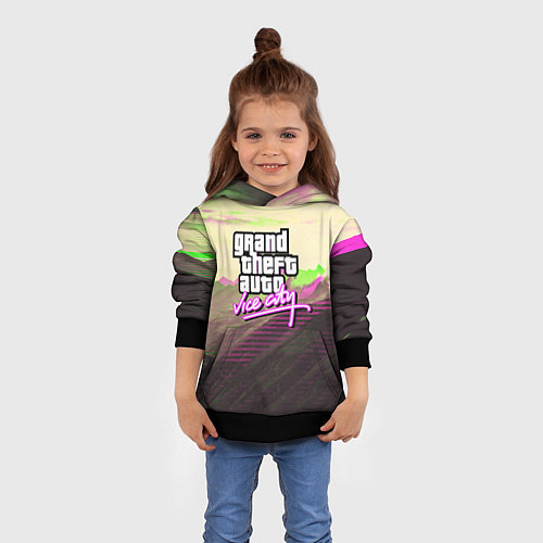 Детская толстовка Vice city glitch / 3D-Черный – фото 4