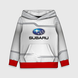 Толстовка-худи детская Subaru auto steel metal, цвет: 3D-красный