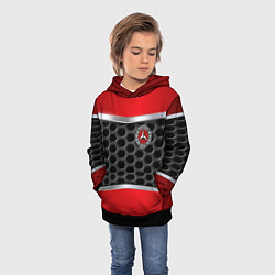 Толстовка-худи детская Mercedes benz carbon steel, цвет: 3D-черный — фото 2