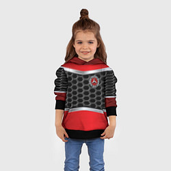 Толстовка-худи детская Mercedes benz carbon steel, цвет: 3D-черный — фото 2