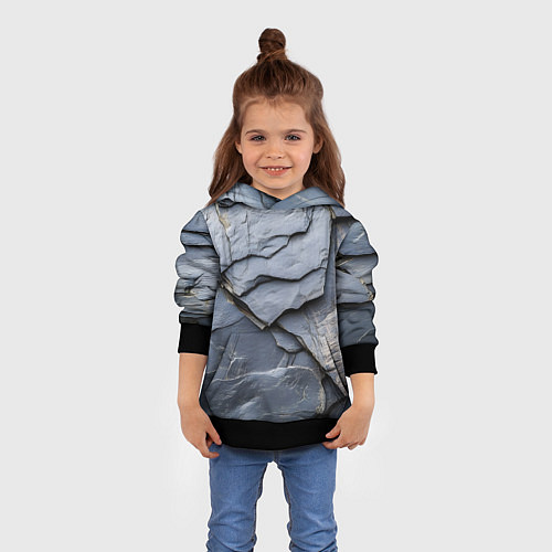 Детская толстовка Серая горная порода / 3D-Черный – фото 4