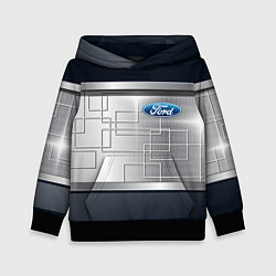Толстовка-худи детская FORD текстура из метала, цвет: 3D-черный
