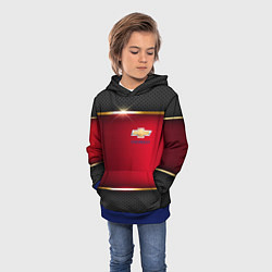 Толстовка-худи детская Chevrolet metal auto, цвет: 3D-синий — фото 2