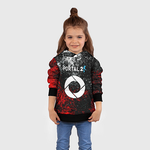 Детская толстовка Portal брызги красок / 3D-Черный – фото 4
