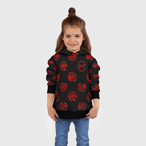 Детская толстовка Twenty one pilots rose pattern / 3D-Черный – фото 4