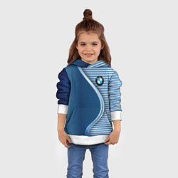 Толстовка-худи детская BMW текстура, цвет: 3D-белый — фото 2