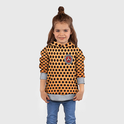 Детская толстовка Mercedes benz metal auto / 3D-Меланж – фото 4