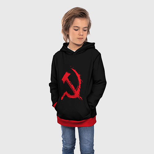 Детская толстовка СССР логотип серп и молот / 3D-Красный – фото 3