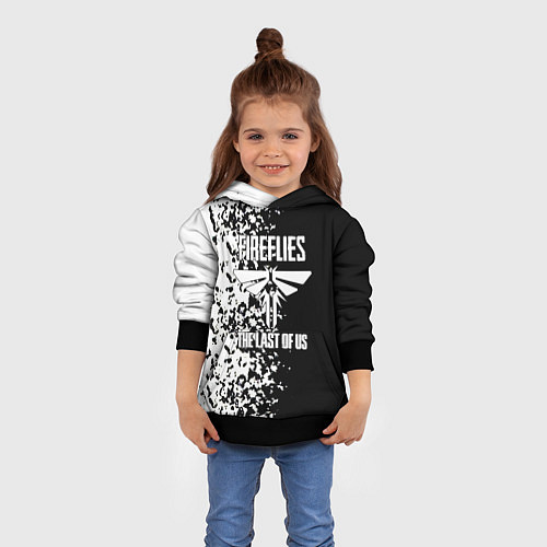 Детская толстовка The Last of Us брызги красок черно белый / 3D-Черный – фото 4
