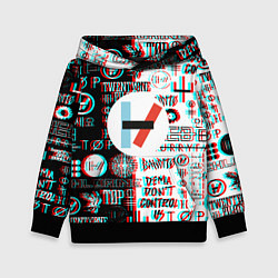 Толстовка-худи детская Twenty one pilots glitch pattern, цвет: 3D-черный