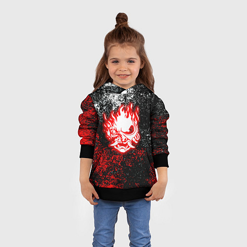 Детская толстовка Cyberpunk брызги красок / 3D-Черный – фото 4