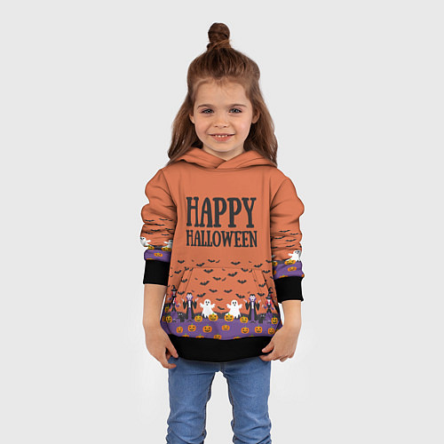 Детская толстовка Happy Halloween pattern / 3D-Черный – фото 4