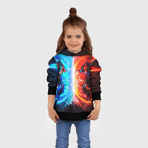 Детская толстовка Битва планет абстракция / 3D-Черный – фото 4