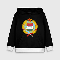 Толстовка-худи детская СССР лого стиль прошлого, цвет: 3D-белый