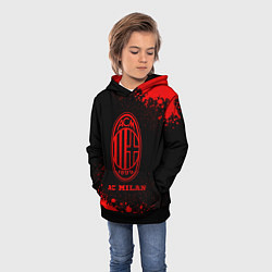 Толстовка-худи детская AC Milan - red gradient, цвет: 3D-черный — фото 2