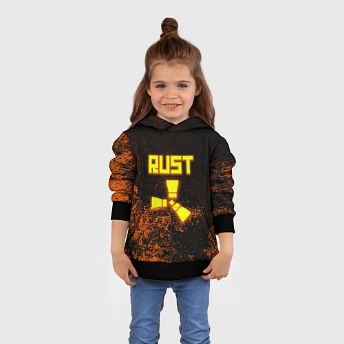 Детская толстовка RUST брызги красок лого / 3D-Черный – фото 4