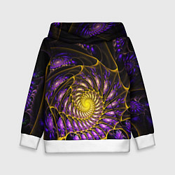 Толстовка-худи детская Fractal illusion steel, цвет: 3D-белый