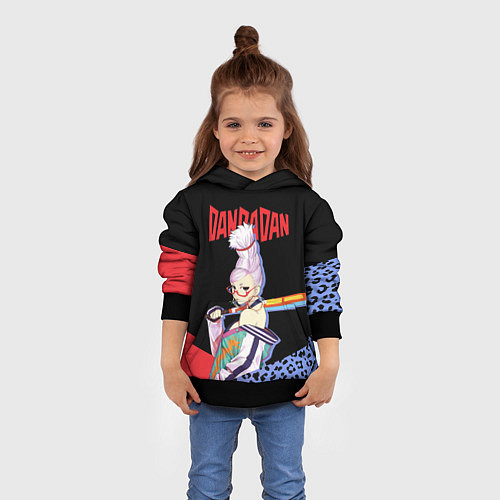 Детская толстовка Дандадан: Бабушка медиум / 3D-Черный – фото 4