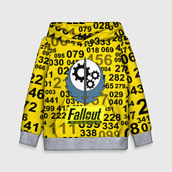 Толстовка-худи детская Fallout pattern symbol, цвет: 3D-меланж