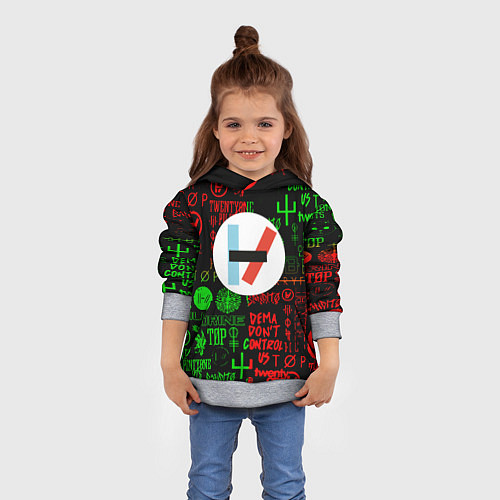 Детская толстовка Twenty one pilots music steel / 3D-Меланж – фото 4