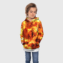 Толстовка-худи детская Ядерный взрыв огонь, цвет: 3D-белый — фото 2