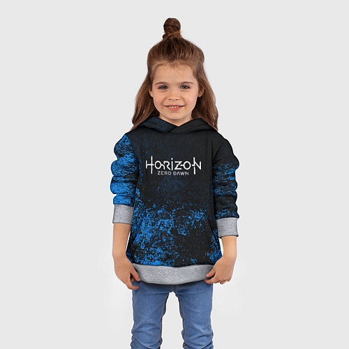 Детская толстовка Horizon: Zero Dawn синие брызги красок / 3D-Меланж – фото 4