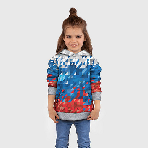 Детская толстовка Пиксельный флаг / 3D-Меланж – фото 4