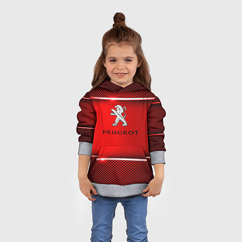 Детская толстовка Peugeot metal steel / 3D-Меланж – фото 4