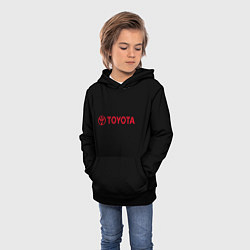 Толстовка-худи детская Toyota red logo auto, цвет: 3D-черный — фото 2