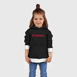 Толстовка-худи детская Toyota red logo auto, цвет: 3D-белый — фото 2