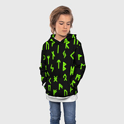 Толстовка-худи детская Славянская символика кислота, цвет: 3D-белый — фото 2