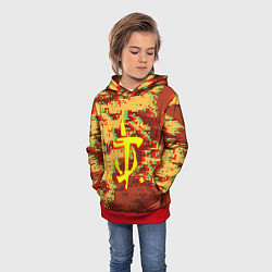 Толстовка-худи детская Doom камуфляж глитч, цвет: 3D-красный — фото 2
