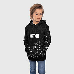 Толстовка-худи детская Fortnite pattern black, цвет: 3D-черный — фото 2
