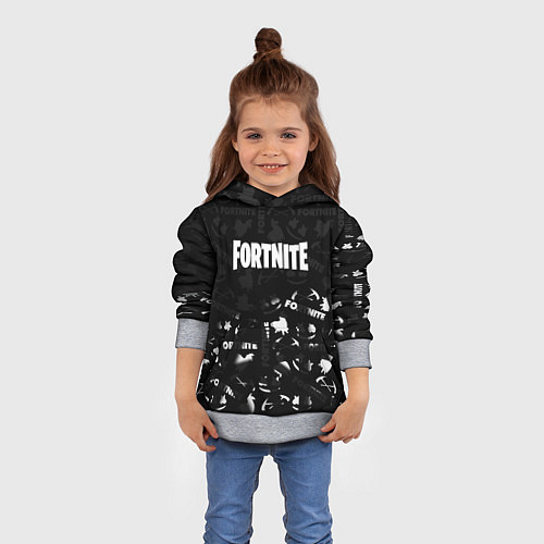 Детская толстовка Fortnite pattern black / 3D-Меланж – фото 4