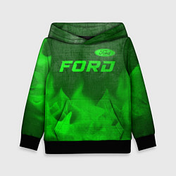 Толстовка-худи детская Ford - green gradient посередине, цвет: 3D-черный