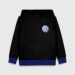 Толстовка-худи детская Volkswagen logo auto, цвет: 3D-синий