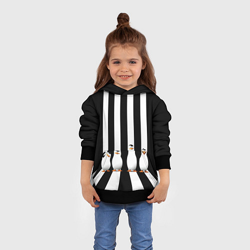 Детская толстовка Четыре пингвина / 3D-Черный – фото 4