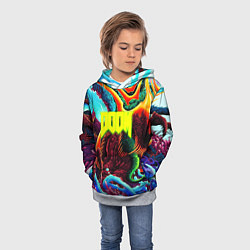 Толстовка-худи детская Doom monster mars, цвет: 3D-меланж — фото 2